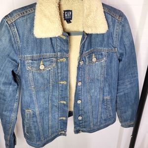 Women faux lined jeans jacket size xs. This item was worn.